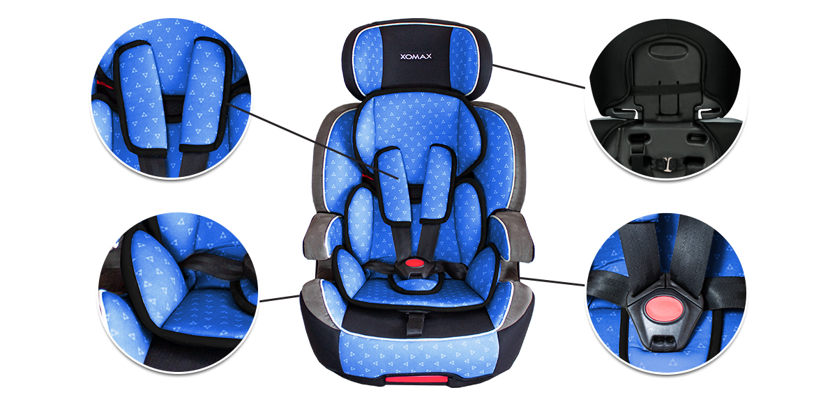XL-518-Space Auto Kindersitz / Sitzerhöhung (Schwarz/Grau) für Kinder von 9  - 36 kg (Klasse I, II, III) mit ISOFIX