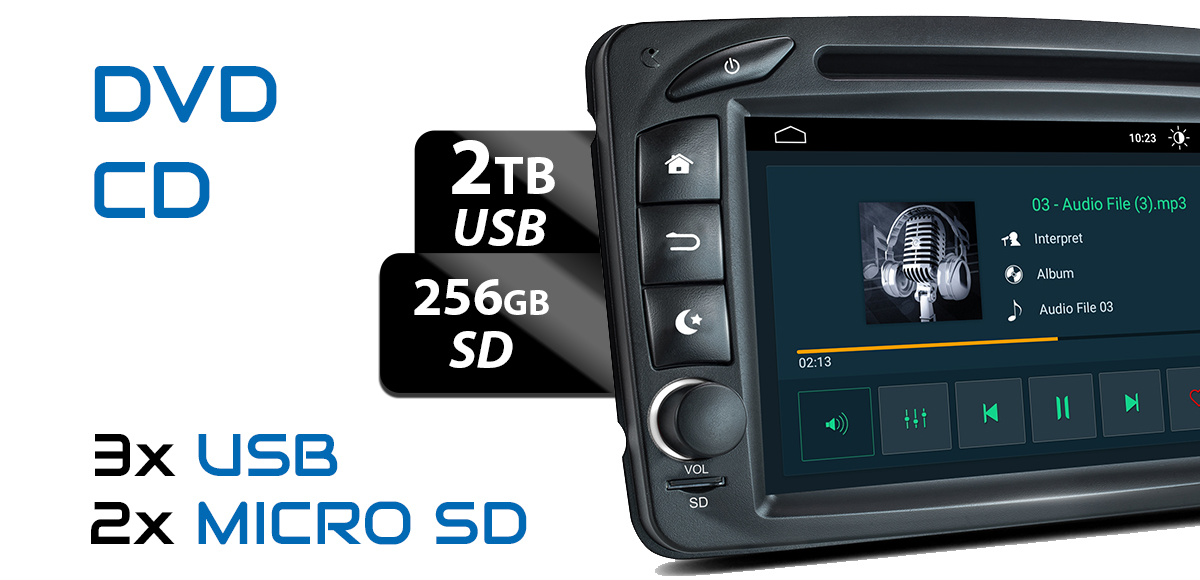 Autoradio mit Android 10 DVD Gps Navi passend für Mercedes Vito W203
