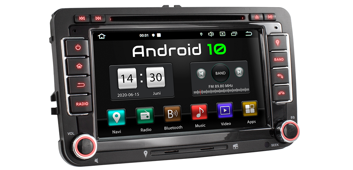 Autoradio mit Android 10 passend für VW Skoda Seat Navi