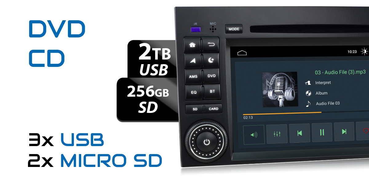 Autoradio DVD GPS Navi 7Zoll Touchscreen Android 10 für